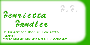 henrietta handler business card